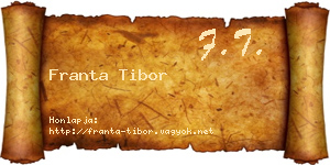 Franta Tibor névjegykártya